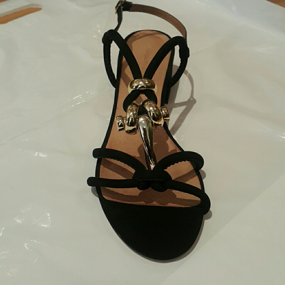 Black suede sandals